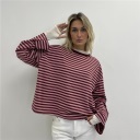 maglia con righe a contrasto oversize mocha
